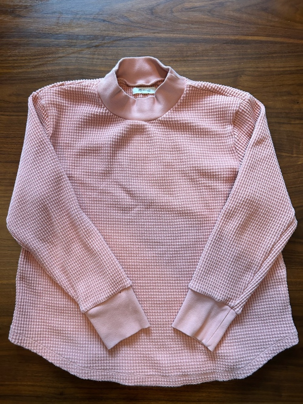 Madewell Pink Waffle-Knit top